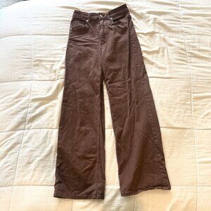 DIVIDED by H&M Wide Leg High Rise Brown Denim Jeans